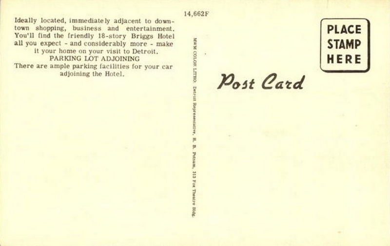 Hotel Briggs - Vintage Postcard (newer photo)